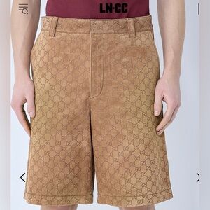 GUCCI
Embossed GG Suede Shorts